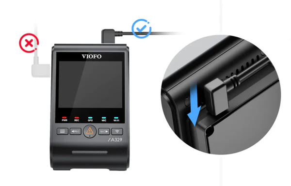 ENSURE the hardwire cable is connected to the power port on the top of the GPS mount
