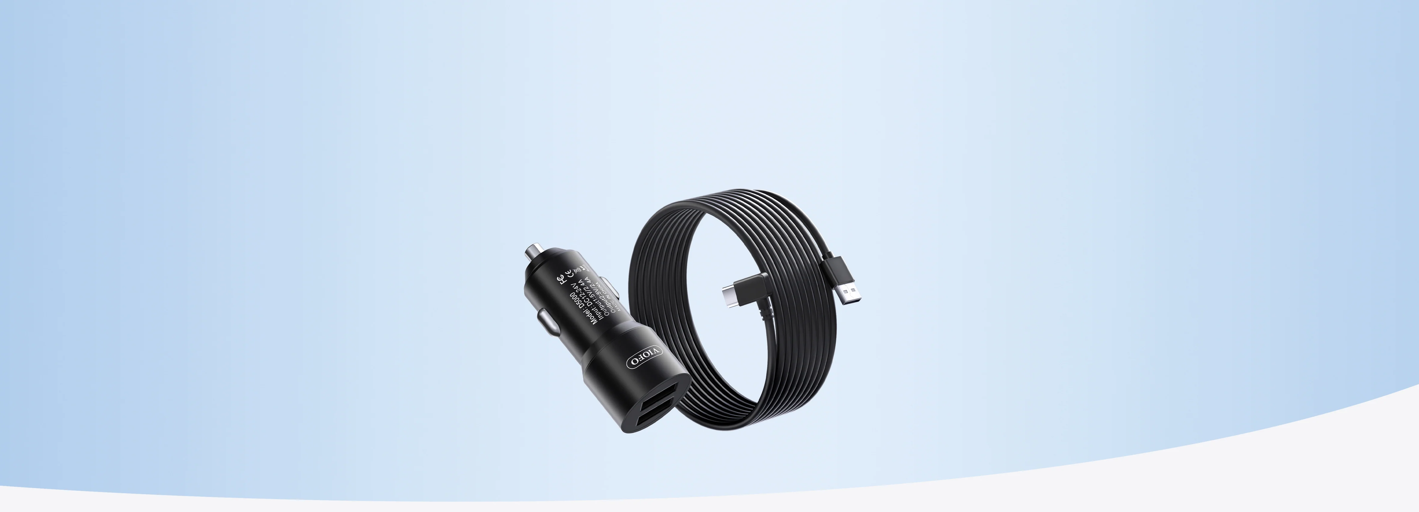 VIOFO D5000 Type-C Dual USB Car Charger for A119 Mini 2, A229 Plus, A229 Pro, A139, A139 Pro and T130 dash cams
