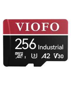Viofo 256GB high-endurance microSDXC UHS-I memory card, professional grade for continuous 4K dash cam recording and long-term durability.