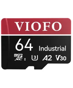 Viofo 64GB high-endurance microSDXC UHS-I memory card for dashcams, temperature-resistant and waterproof for reliable 24/7 recording.