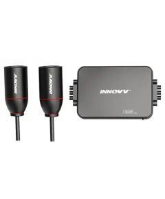 INNOVV K3 dual-channel motorcycle dash cam system featuring front and rear 1080P cameras and DVR module