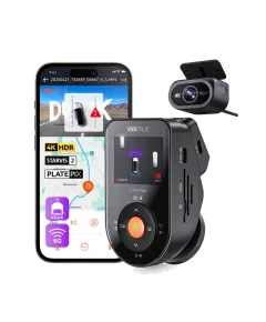 Vantrue S1 Pro Max dual dash cam system featuring a stealthy wedge-shaped front camera and compact rear unit