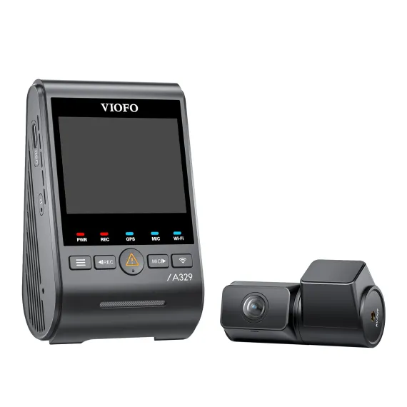 VIOFO A329 2CH Front & Rear Cameras showing the left side of the Front Camera VIOFO A329 2CH Front & Rear Cameras showing the left side of the Front Camera